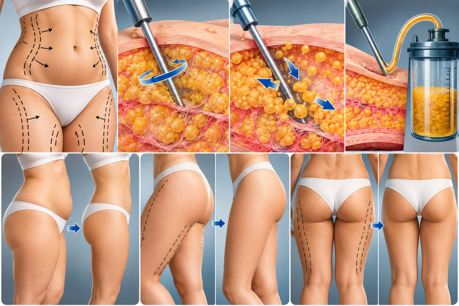 Liposuctie: plaatselijk vet verwijderen en het lichaam contouren